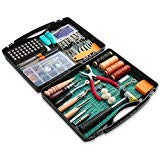273 Pieces Leather Working Tools and Supplies with Leather Tool Box Cutting Mat Hammer Stamping Tools Needles Snaps and Rivets Kit Perfect for Stitching Punching Cutting Sewing Leathercrafting Making