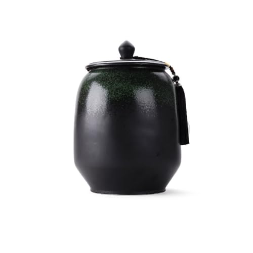 LINKIO Ceramic Food Jar Bulk Tea Storage Container Jar Ceramic Sealed Jar Household Large Capacity Tea Mug Retro Chinese Tea Set Single Jar Pantry Storage Containers(D)