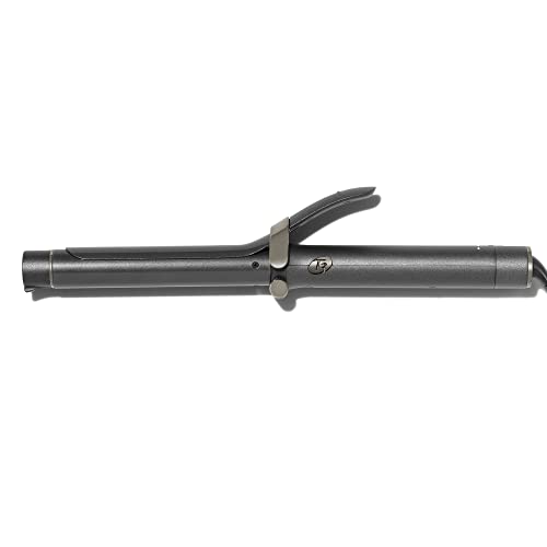 T3 SinglePass Curl Professional Curling Iron Custom Blend Ceramic Long Barrel Curling and Wave Iron with Adjustable Heat Settings for Shiny Smooth Curls and Waves, 1 inch, Graphite