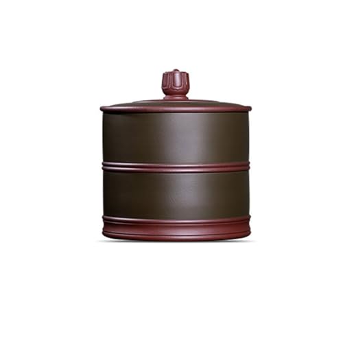 LINKIO Ceramic Food Jar Ceramic Tea Canister Traditional Ceramic Tea Canister Chinese Kitchen Canister Purple Clay Tea Canister Household Large Storage Tea Tank Sealer Pantry Storage Containers(B)
