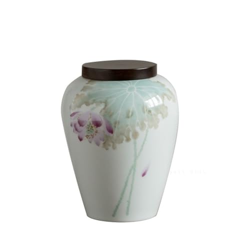 LINKIO Ceramic Food Jar Creative Bulk Tea Storage Container Jar Home Kitchen Countertop Nuts Coffee Cereals Sealed Jar Single Jar Pantry Storage Containers(Large)