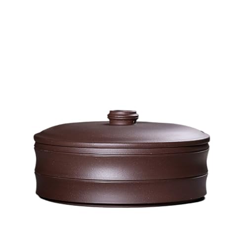 Ceramic Food Jar Purple Sand Tea Canister Large Pu'er Sealed Storage Tea Canister with Lid Tea Packaging Box Ceramic Household Containers Pantry Storage Containers(Medium)