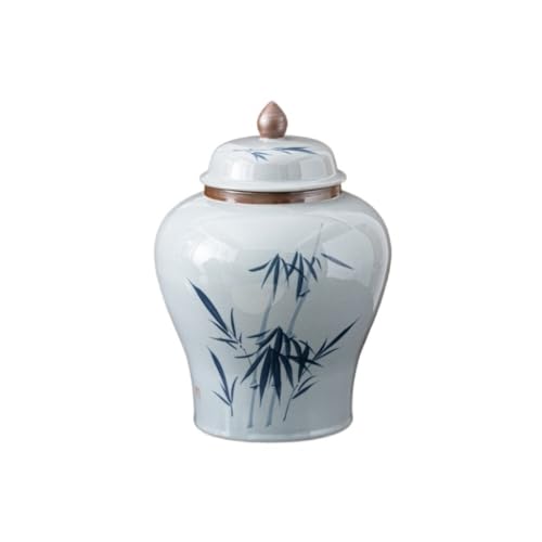 LINKIO Ceramic Food Jar Creative Hand-Painted General Jar Ceramic Tea Jar Large Sealed Jar Household Loose Tea Storage Container Tea Jar Pantry Storage Containers(B,Large)