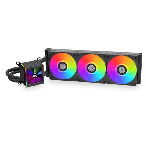Lian Li GA Galahad II 360- Asetek 8th Gen- 2.88” IPS LCD Screen- Screen Recording for Videos and Photos -Pre-Installed ARGB Daisy-chainable Radiator Fans or UNI Fan SL-INF Fans (GA2ALCD36B.US)