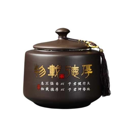 LINKIO Ceramic Food Jar General Jar Chinese Retro Blue and White Ceramic Jar Large Sealed Jar Office Decoration Pu'er Tea Awakening Tea Jar Pantry Storage Containers(A)