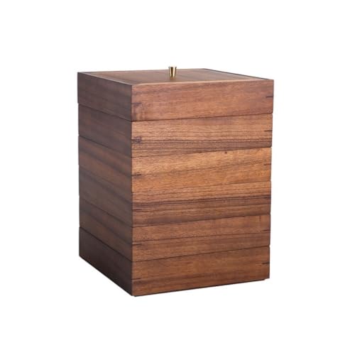 LINKIO Ceramic Food Jar Bulk Tea Storage Cans Can Be Stacked and Freely Combined with Retro Solid Wood Tea Cake Storage Tea Boxes Pantry Storage Containers(Six Layers)