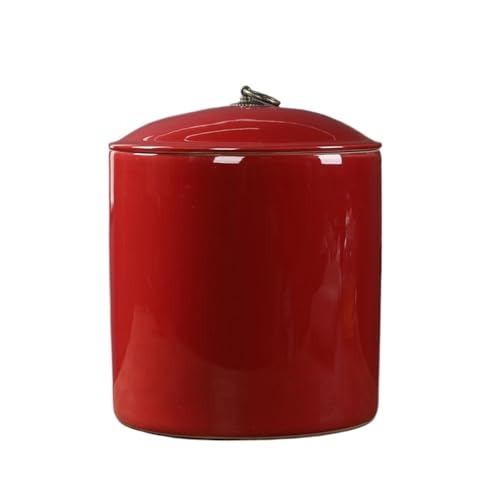 LINKIO Ceramic Food Jar Retro Bulk Tea Storage Container Jar Ceramic Large Capacity Tea Mug Creative Tea Cake Storage Box Home Tea Warehouse Pantry Storage Containers(A)