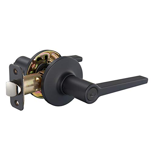 Amazon Basics Manchester Door Lever - Privacy - Matte Black, 6-Pack