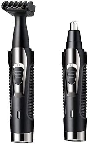 Whnlsryy Nose and Ear Hair Trimmer, 2 in 1 Ear Nose Hair Trimmer Clippers for Men and Women, USB Rechargeable, Waterproof Stainless Steel Head, Easy to Cleaning and Carry, Black