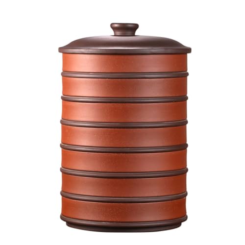 LINKIO Ceramic Food Jar Ceramic Sealed Storage Jar Purple Clay Tea Jar Layered Pu'er Tea Jar Purple Clay Home Tea Jar Office Desktop Large Tea Jar Pantry Storage Containers