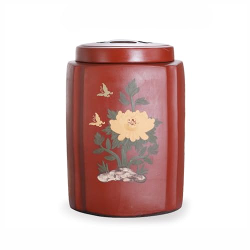 LINKIO Ceramic Food Jar Chinese Style Tea Jar Tea Storage Jar Large Capacity Ceramic Tea Storage Jar Storage Tea Pottery Jar Pantry Storage Containers (Color : A)
