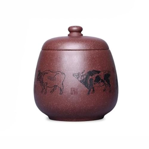 LINKIO Ceramic Food Jar Purple Sand Tea Can Office Desktop Tea Can Exquisite Home Accessories Small Tea Can Pantry Storage Containers (Color : B)