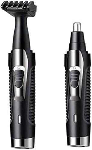 YREAJZVS Nose and Ear Hair Trimmer, 2-in-1 USB Rechargeable Clippers for Men and Women, Waterproof Stainless Steel Heads, Easy to Clean and Carry, Black