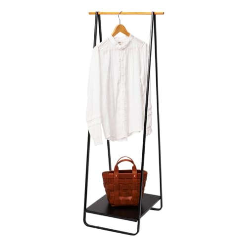 Yamazaki Home Tower Freestanding Coat Hanger Clothes Rack With Shelf, 55" - Steel