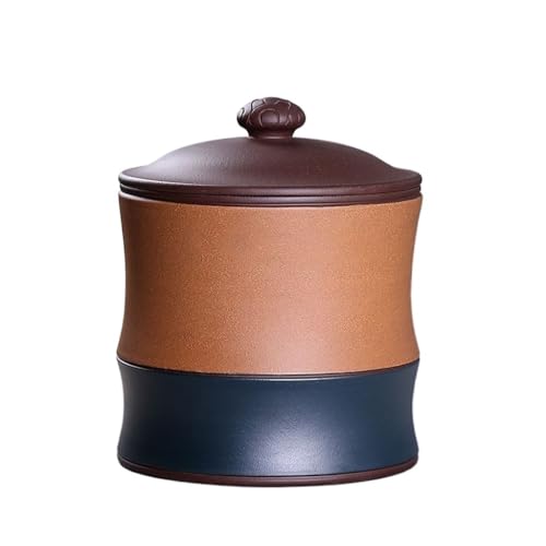 LINKIO Ceramic Food Jar Rough Pottery Tea Canister Vintage Bulk Tea Storage Container Multifunctional Sealed Canister, Tea Canister, Food Storage Container Pantry Storage Containers(B)
