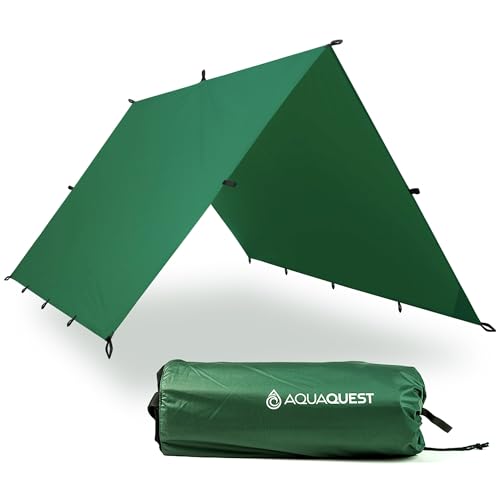 AquaQuest Guide Camping Tarp - Ultralight Tent Cover or Rain Fly - Waterproof Camping Gear Must Haves for Hiking, Hammock, Bivy & Survival