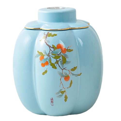 LINKIO Ceramic Food Jar Ceramic Sealed Jar, Household Moisture-Proof Storage Jar, Creative Tea Jar, Desktop Decoration Ornaments Pantry Storage Containers