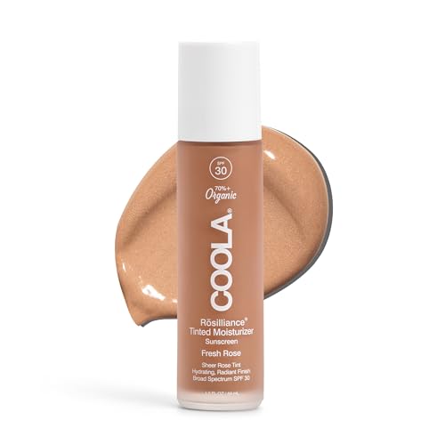 COOLA Organic Rosilliance BB Cream with SPF 30, Tinted Moisturizer Sunscreen & Foundation, Dermatologist Tested, Fresh Rose, 1.5 Fl Oz