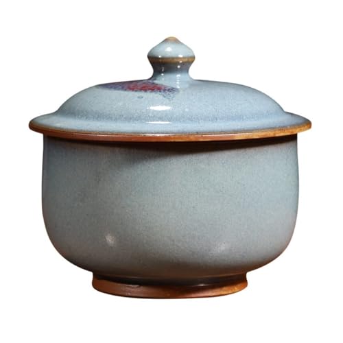 LINKIO Ceramic Food Jar Retro Pure Handmade Bulk Tea Storage Container Jar Ceramic Sealed Jar Tea Mug Chinese Handicraft Ornaments Single Jar Pantry Storage Containers