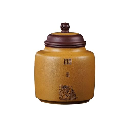 LINKIO Ceramic Food Jar Purple Clay Tea Cans, Sealed Storage Cans, Household Tea Cans, Pu'er Tea Storage Cans, Food Storage Cans Pantry Storage Containers