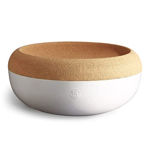 Emile Henry Made in France Large Fruit & Vegetable Storage Ceramic Pantry Bowl, 14.1 inch diameter, Crème, 9.5liters