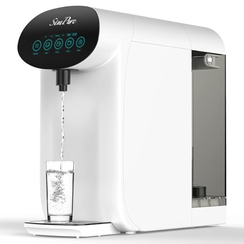 SimPure Y7P-W UV Countertop Reverse Osmosis Water Filter, NSF/ANSI 58 Certified, 5 Stage RO Water Filtration System, Water Purifier for Home, 4: 1 Pure to Drain, BPA Free (No Installation Required)