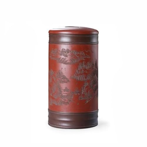 LINKIO Ceramic Food Jar Purple Clay Tea Sealed Ceramic Purple Clay Tea Can Large Tea Cake Storage Household Tea Can Pantry Storage Containers (Color : B)