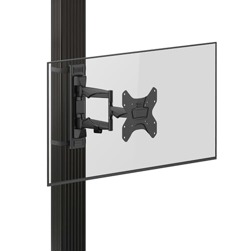 ZeboZap ZZTVA2022 DIY NO Drill Full Motion Gazebo TV Mount | Patio TV Mount | Pergola TV Mount | Square Post TV Mount | Holds 66lbs | Fits 19"-50" TVs | Weatherproof | Black