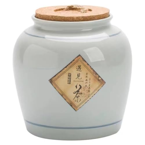 LINKIO Ceramic Food Jar Household Loose Tea Storage Jar Ceramic Sealed Jar Retro Tea Storage Jar Household Nuts Coffee Grain Sealed Jar Pantry Storage Containers(Large)