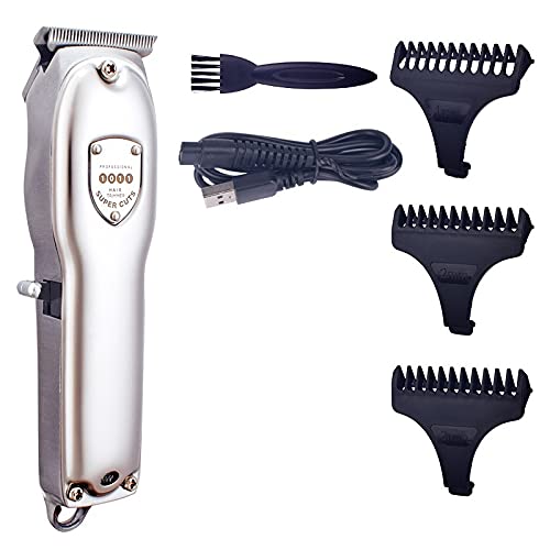 toothgeneric Hair Clippers for Men, Electric Hair Clipper Rechargeable Low Noise Hair Trimmer Hair Cutting Machine Beard Shaver Trimer for Men Barber Hair Shaving (Color : P93140-Silver-Box)