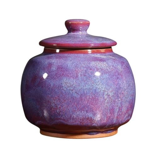 LINKIO Ceramic Food Jar Creative Handmade Tea Storage Container Jar Household Sealed Jar Ceramic Storage Jar Chinese Handicraft Single Jar Pantry Storage Containers