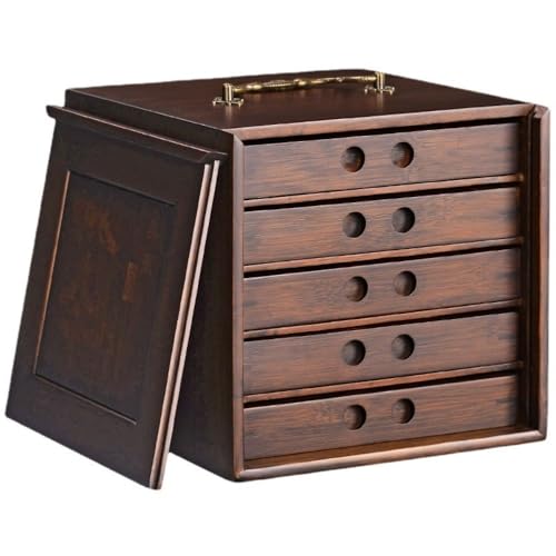 LINKIO Ceramic Food Jar Bulk Tea Storage Box Household Multi-Layer Drawer Tea Box Chinese Tea Gift Box Set Tea Ceremony Accessories Pantry Storage Containers(A)