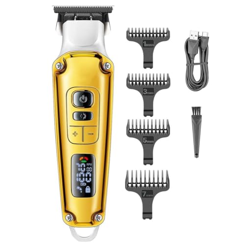 YUSIWOAL Hair Clippers for Men, Hair Trimmer Professional Hair Clipper Electric Hair Cutting Machine for Men Barber Trimmer(Golden)