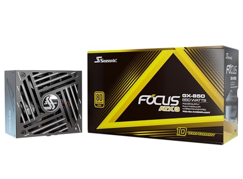 Seasonic Focus V4 GX-850 (ATX3) -850W -80+ Gold -ATX 3.1 & PCIe 5.1 Ready -Full-Modular -ATX Form Factor -Premium Japanese Capacitor -10 Year Warranty -Nvidia RTX 30/40 Super & AMD GPU Compatible