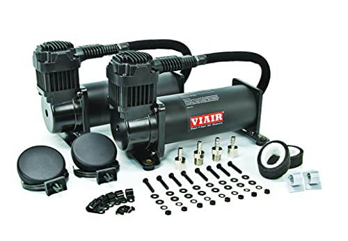 VIAIR 444C Dual Air Compressor for Air Suspension (2 Pack) 12V Continuous Duty Cycle Compressor for Air Tanks, Bags, Air Horns 200 PSI (Stealth Black)