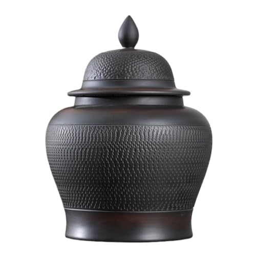LINKIO Ceramic Food Jar Purple Pottery Tea Jar Sealed Jar Ceramic Purple Clay Large Loose Tea Storage Container Jar Wake-up Tea Jar Tea Jar Pantry Storage Containers(D)