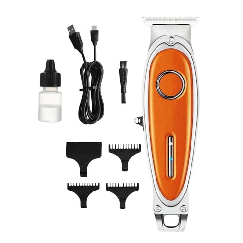 YUSIWOAL Hair Clippers for Men, Hair Clipper Rechargeable Hair Trimmer Cordless Hair Cutting Machine Electric Haircut Machine Portable Clipper for Men(Orange)