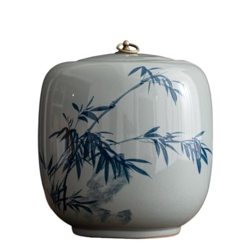 LINKIO Ceramic Food Jar Bulk Tea Storage Container Jar Ceramic Large Capacity Sealed Jar Chinese Tea Set Single Jar Awakening Tea Jar Pantry Storage Containers(E)