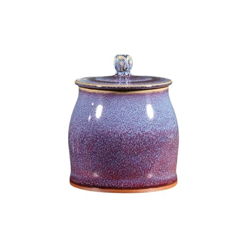 LINKIO Ceramic Food Jar Purely Handmade Bulk Tea Storage Container Jar Ceramic Small Sealed Jar Home Tea Room Chinese Retro Single Jar Tea Set Pantry Storage Containers