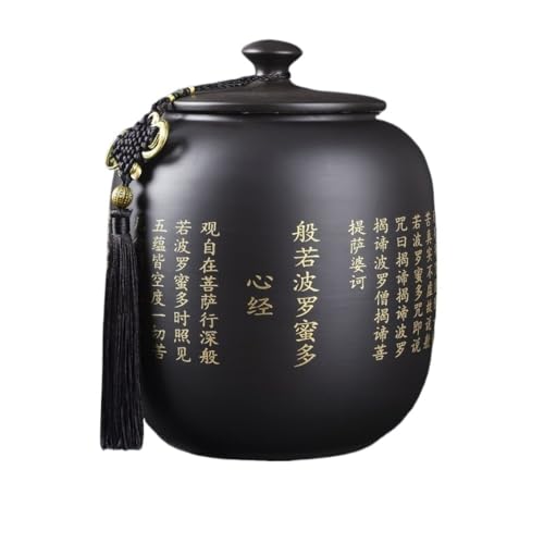 LINKIO Ceramic Food Jar Purple Sand Bulk Tea Storage Jar Large Capacity Home Kitchen Sealed Jar Chinese Storage Container Jar Empty Jar Pantry Storage Containers(C)