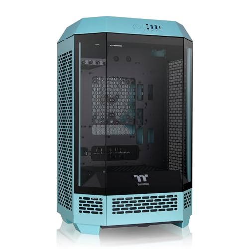 Thermaltake Tower 300 Turquoise Micro-ATX Case; 2x140mm CT Fan Included; Support Up to 420mm Radiator; Optional Chassis Stand Kit Allows Horizontal Display; CA-1Y4-00SBWN-00; 3 Year Warranty