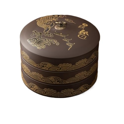 LINKIO Ceramic Food Jar Bulk Tea Storage Container jar Ceramic Food Storage jar Kitchen Sealed jar Round jar Storage Tea jar Tea Storage jar Pantry Storage Containers(B-3)