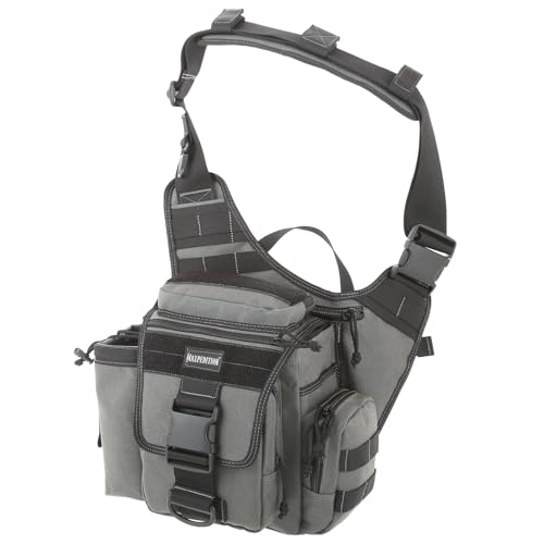 MAXPEDITION Jumbo Versipack (Wolf Gray) 7.4L Tactical Sling Bag, Concealed Carry Shoulder Bag, Crossbody EDC Bag, Compact Bug Out Bag, Messenger Bag for Survival Gear, 0412W