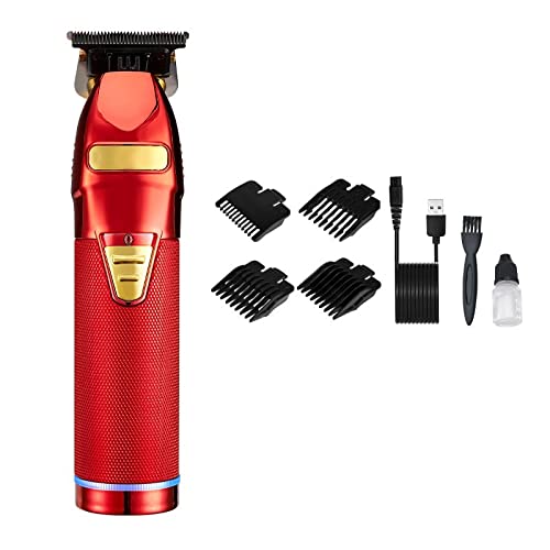 YUSIWOAL Pro Hair Clipper, Professional Hair Trimmer Electric Trimmer for Men Cordless Rechargeable Shaver Barber Hair Cutting Machine T Hair Styling(Red a)