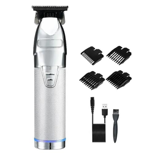 YUSIWOAL Hair Clippers for Men, Professional Hair Trimmer for Men Barber Rechargeable Hair Clipper Cordless HairCutting Powerful Machine Hair Beard Trimmer(Withbox Silver)