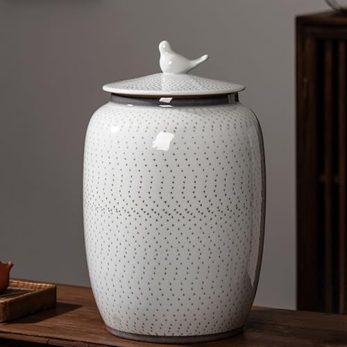 YXKJZHF Ceramic Food Storage Containers, Large capacity Pantry Organization for Rice, Kitchen Ceramic Rice Cylinder (15KG)