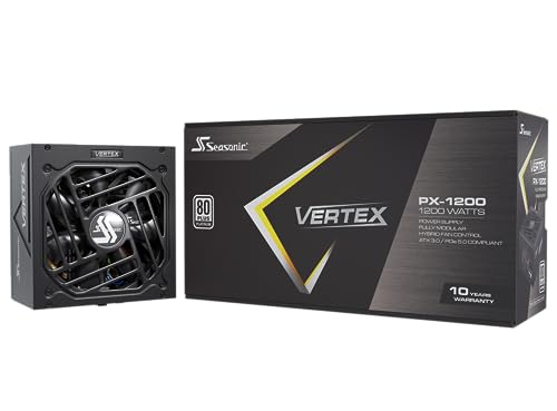 Seasonic Vertex PX-1200 | 1200W | 80+ Platinum | ATX 3.0 & PCIe 5.0 Ready | Full-Modular | ATX Form Factor | Low Noise | Premium Japanese Capacitor | Nvidia RTX 30/40 Super & AMD GPU Compatible