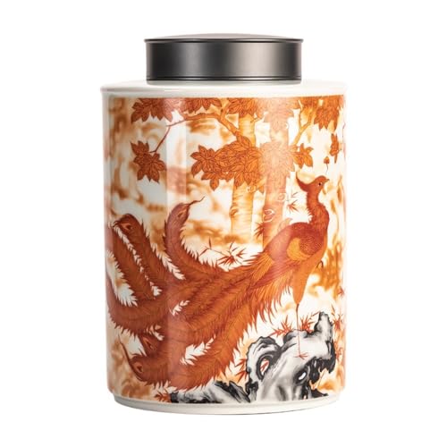 LINKIO Ceramic Food Jar Ceramic Bulk Tea Storage Jar Large Retro Sealed Jar Home Kitchen Food Storage Jar Large Capacity Storage Container Pantry Storage Containers
