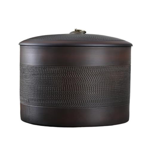 LINKIO Ceramic Food Jar Purple Pottery Loose Tea Storage Container Jar Sealed Jar Tea Storage Warehouse Wake-up Tea Tea Cake Storage Jar Pantry Storage Containers(B)