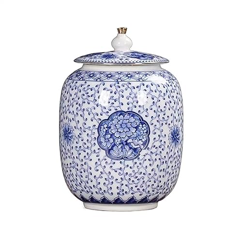 Ceramic Food Jar Ceramic Sealing Canister Tea Canister Puerh Tea Storage Jar Large Living Room Ornaments for Tea, Coffee, Sugar, Nuts Pantry Storage Containers (Size : Large)